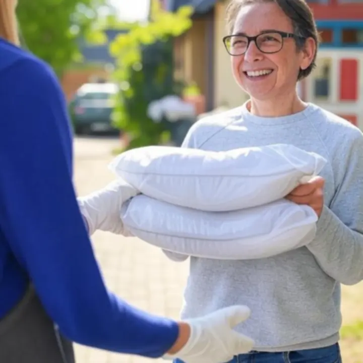 Zadowolony klient po skutecznej usłudze pralni