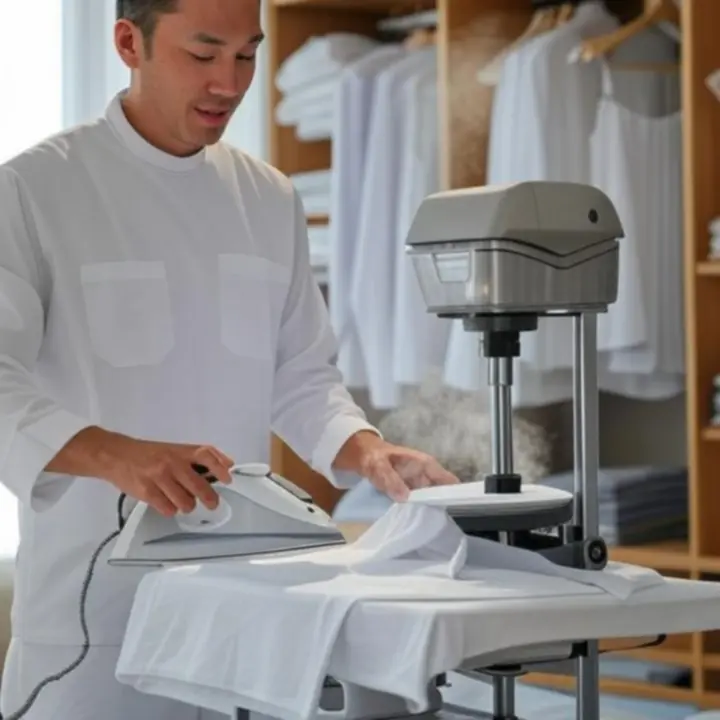 Profesjonalne stanowisko do prasowania z użyciem pary